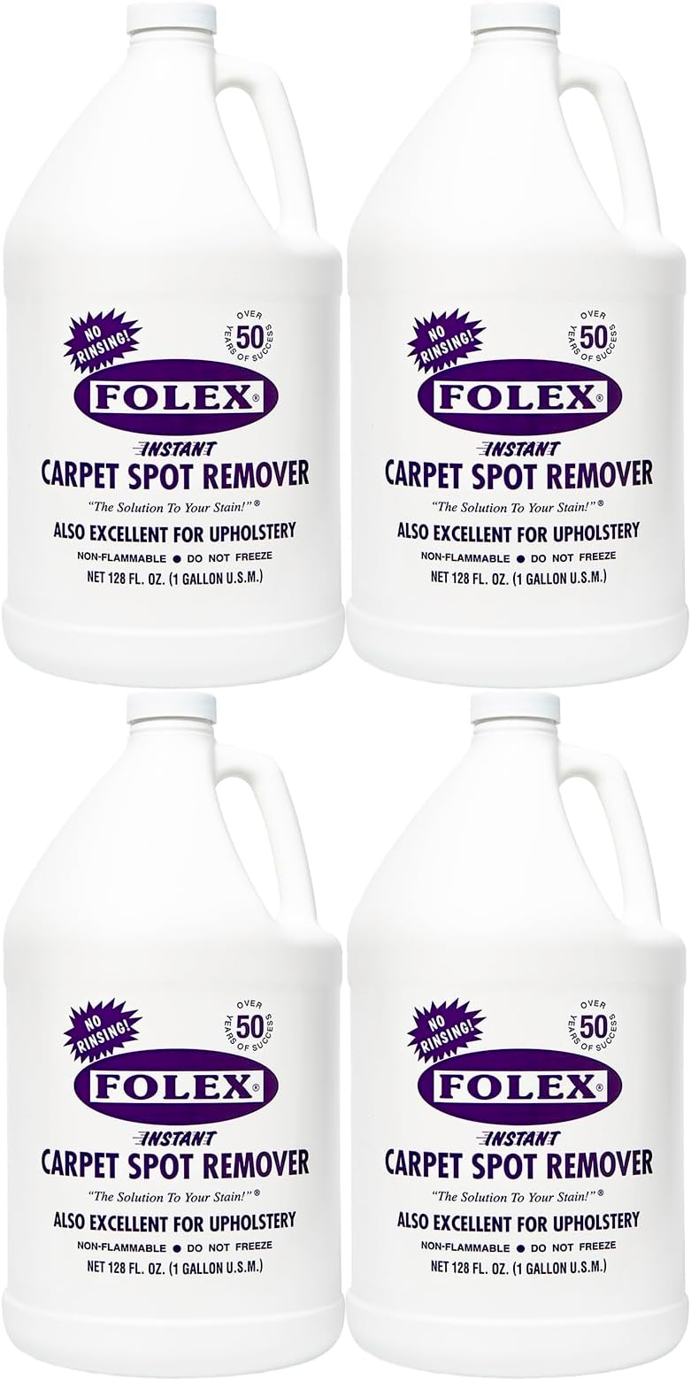128 oz Instant Carpet Spot Remover Carpet Cleaner Gallon Refill - Removes Pet Accidents, Grease, Red Wine and More - 4 Pack