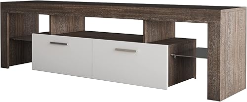 Miniatura 9 de Holaki Soporte de TV LED, consola de TV moderna con 20 LED de colores/luces de control remoto, centro de entretenimiento para TV de hasta 70