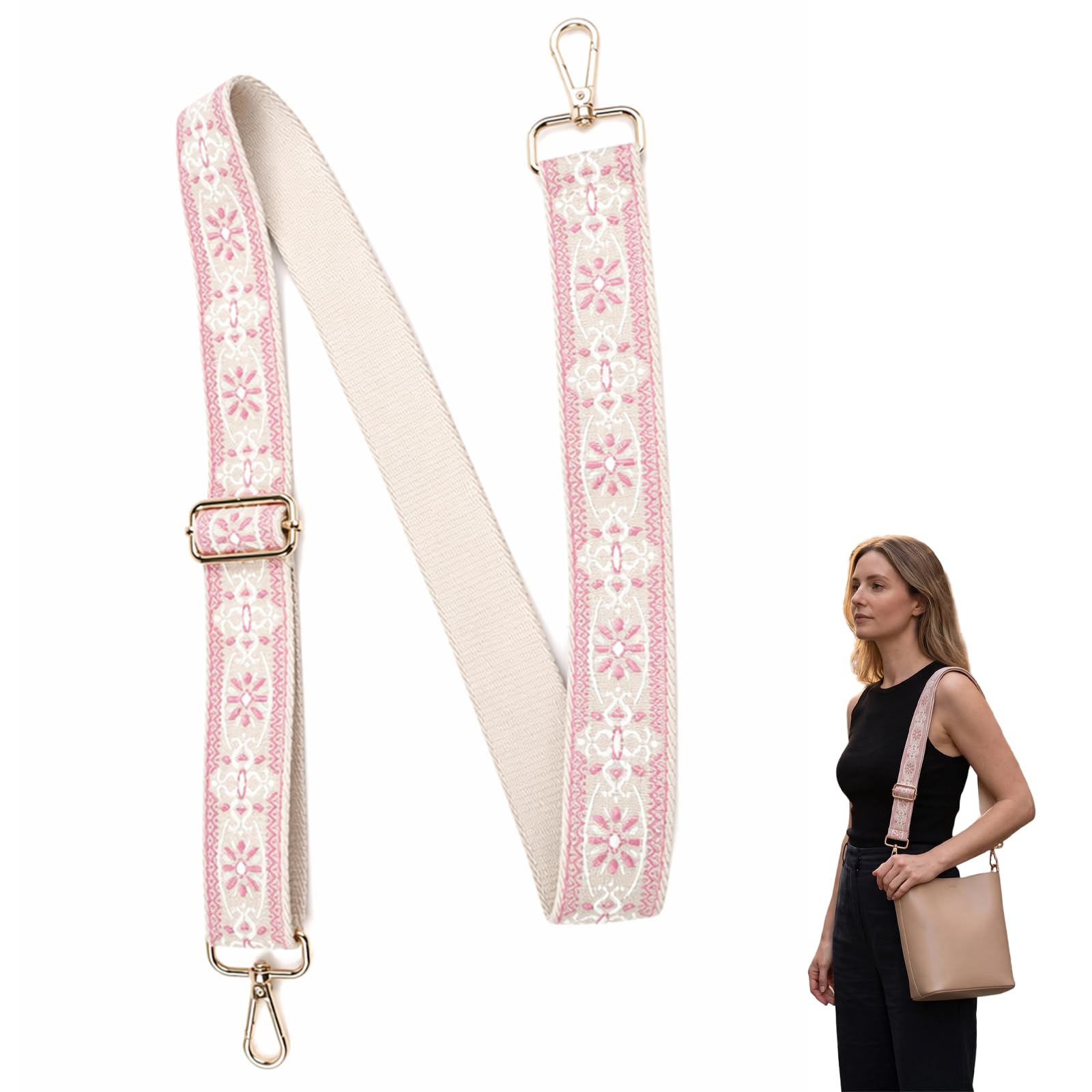 Elovara Bag Strap Replacement, Adjustable Cross Body Bag Strap for Women