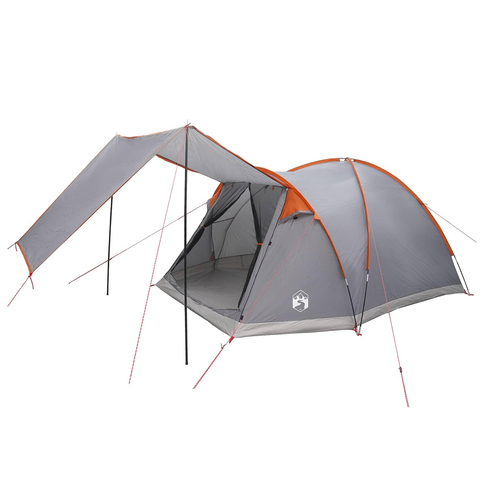 Tenda Cabin per 4 persone, verde, poliestere e acciaio, con parapioggia
