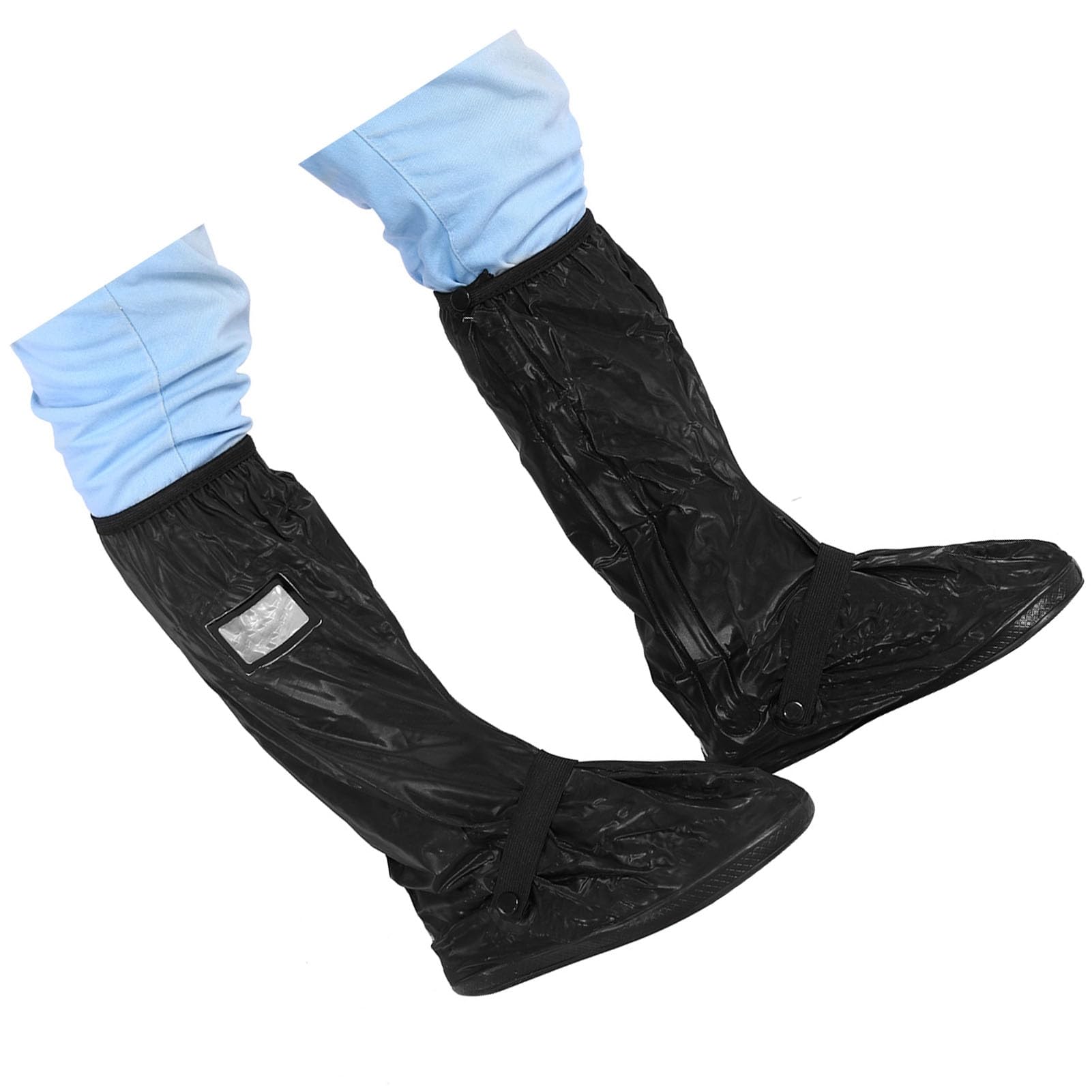 lyrlody Okładki Deszczowe Motocyklowe, Wodoodporne Buty z antypoślizgową podeszwą, materiał Premium PVC, XL-Black do Jazdy na Rowerze do Jazdy na Nartach Wędkarstwo (Czarny rozmiar XL)