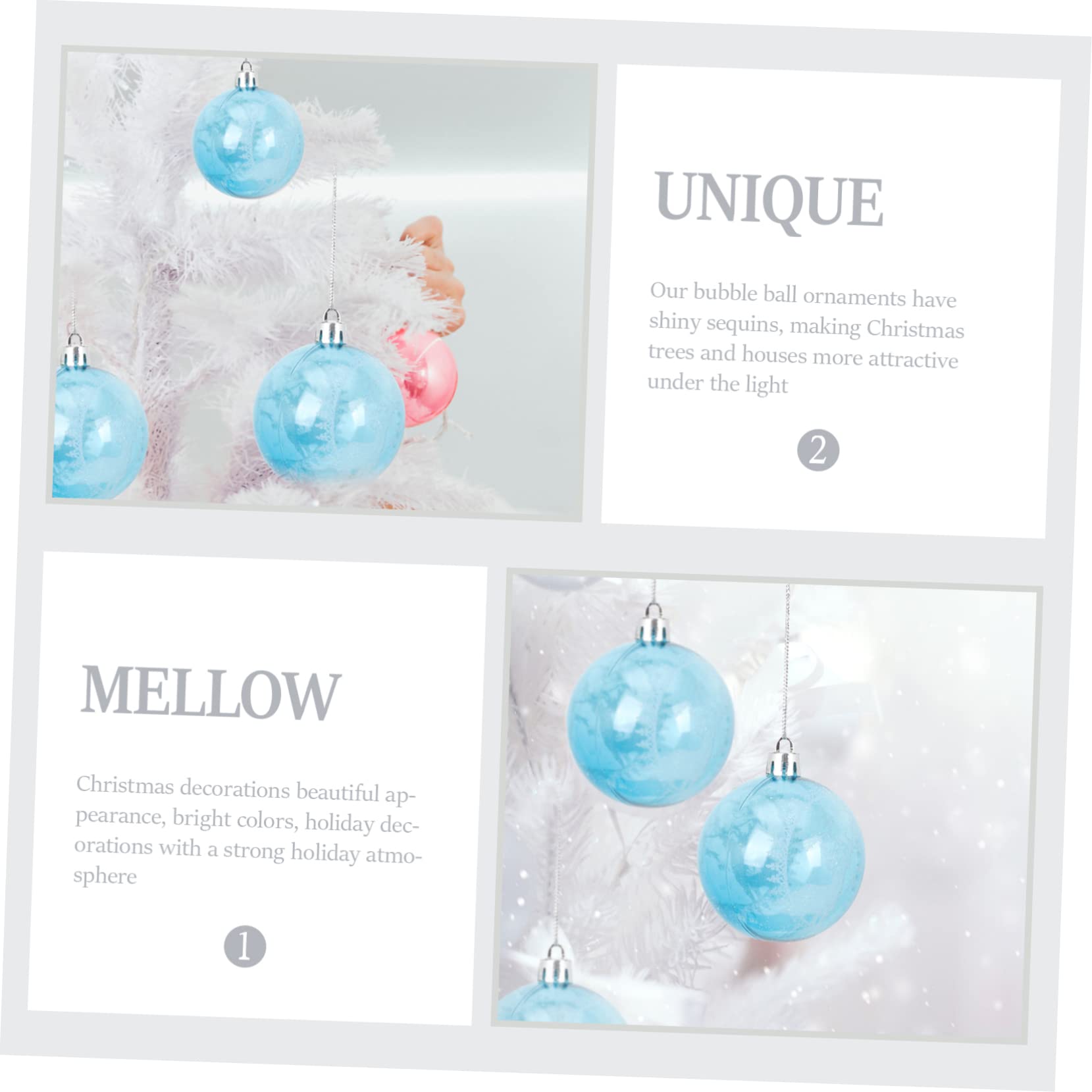 Abaodam 24piezas Bolas Colgantes Decorativas De Navidad Adornos Pintados Diseño De Renos Decoraciones Festivas para Árbol De Navidad y Celebraciones
