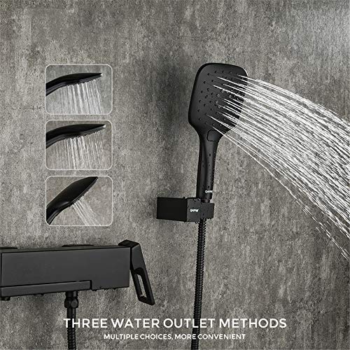 Robinet de baignoire et douche mural noir mitigeur - 4