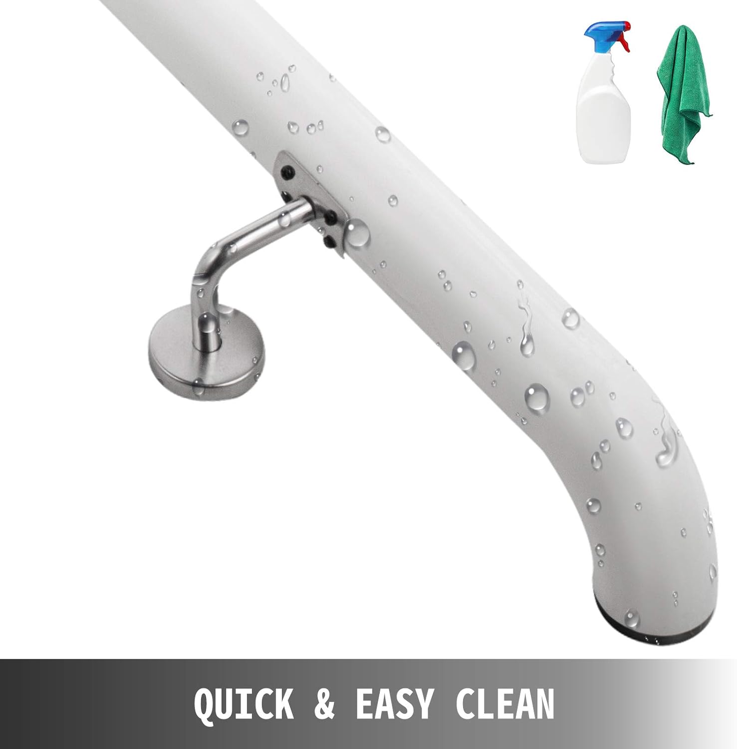 Free Shipping Offer Happybuy Stair Handrail 4ft Length, Stair Rail Aluminum White, Handrails for Stairs 200lbs Load Capacity Stairway Railing Round Steel Pipes Hand Rails for Indoor Stairs Wall Mounted Staircase Outdoor Limited Discount Happybuy Stair Handrail 4ft Length, Stair Rail Aluminum White, Handrails for Stairs 200lbs Load Capacity Stairway Railing Round Steel Pipes Hand Rails for Indoor Stairs Wall Mounted Staircase Outdoor