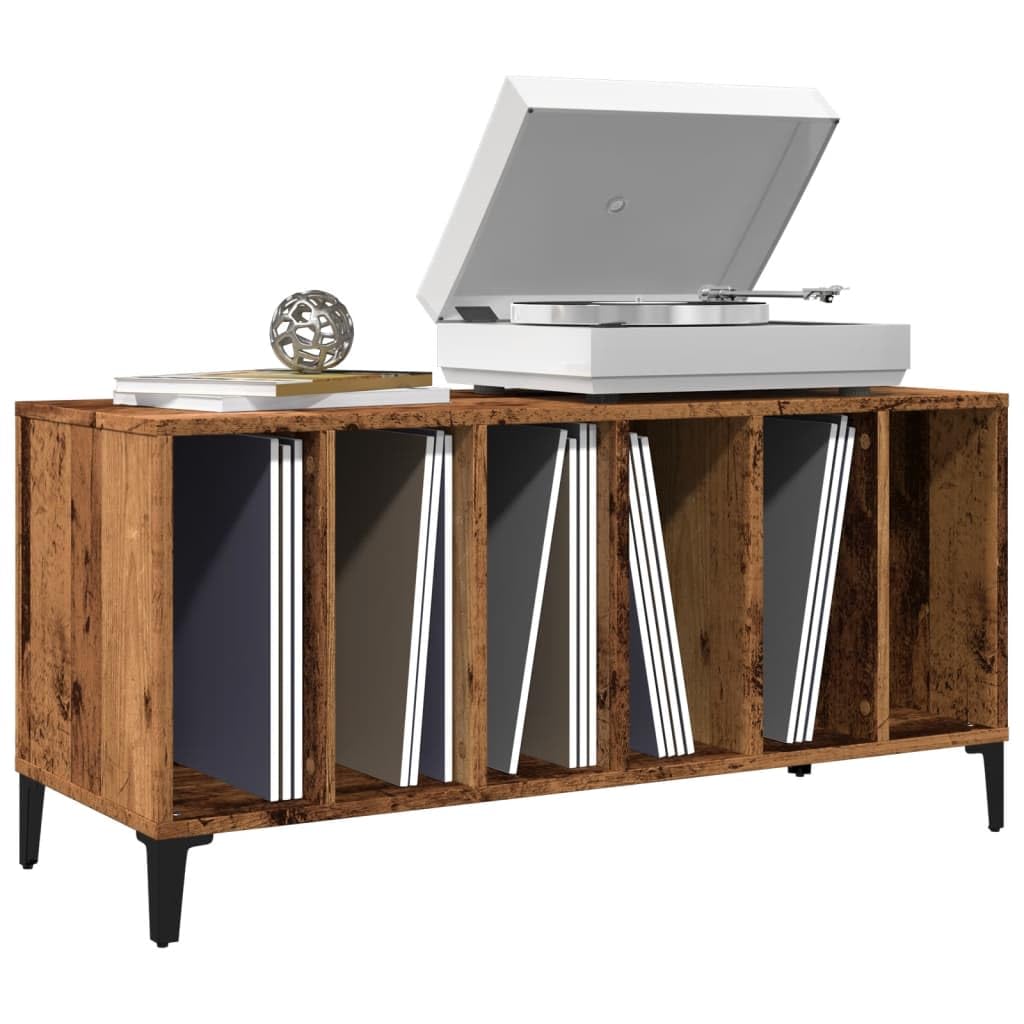 vidaXL Mobile Porta Dischi Legno Antico 100x38x48 cm Legno Multistrato, Mobile per Giradischi, Porta Dischi, mobiletto Porta vinili