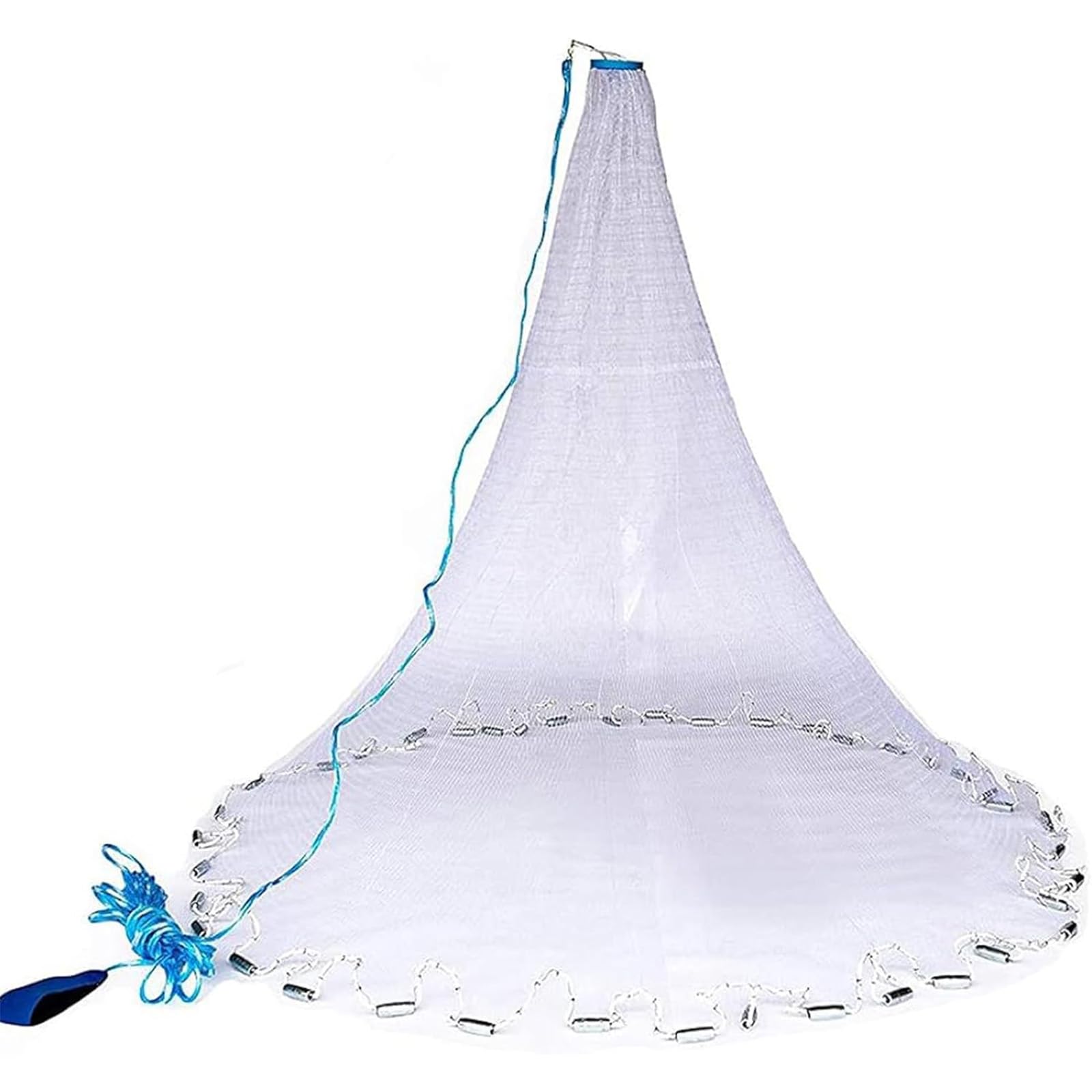 Angelnetz Wurfnetz zum Fischen Monofilament Handwurf Fishnets Salzwasser-Fischnetz für Seen und Flüsse Durchmesser 1,8m/2,4m/3,0m/3,6m/4,2m/4,8m/5,4m/6,0m/6,6m/7,2m