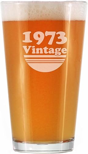 Vintage 1973 - Pint Glass for Beer - 51st Birthday Gifts for Men or Women Turning 51 - Fun Bday Party Decor - 16 oz