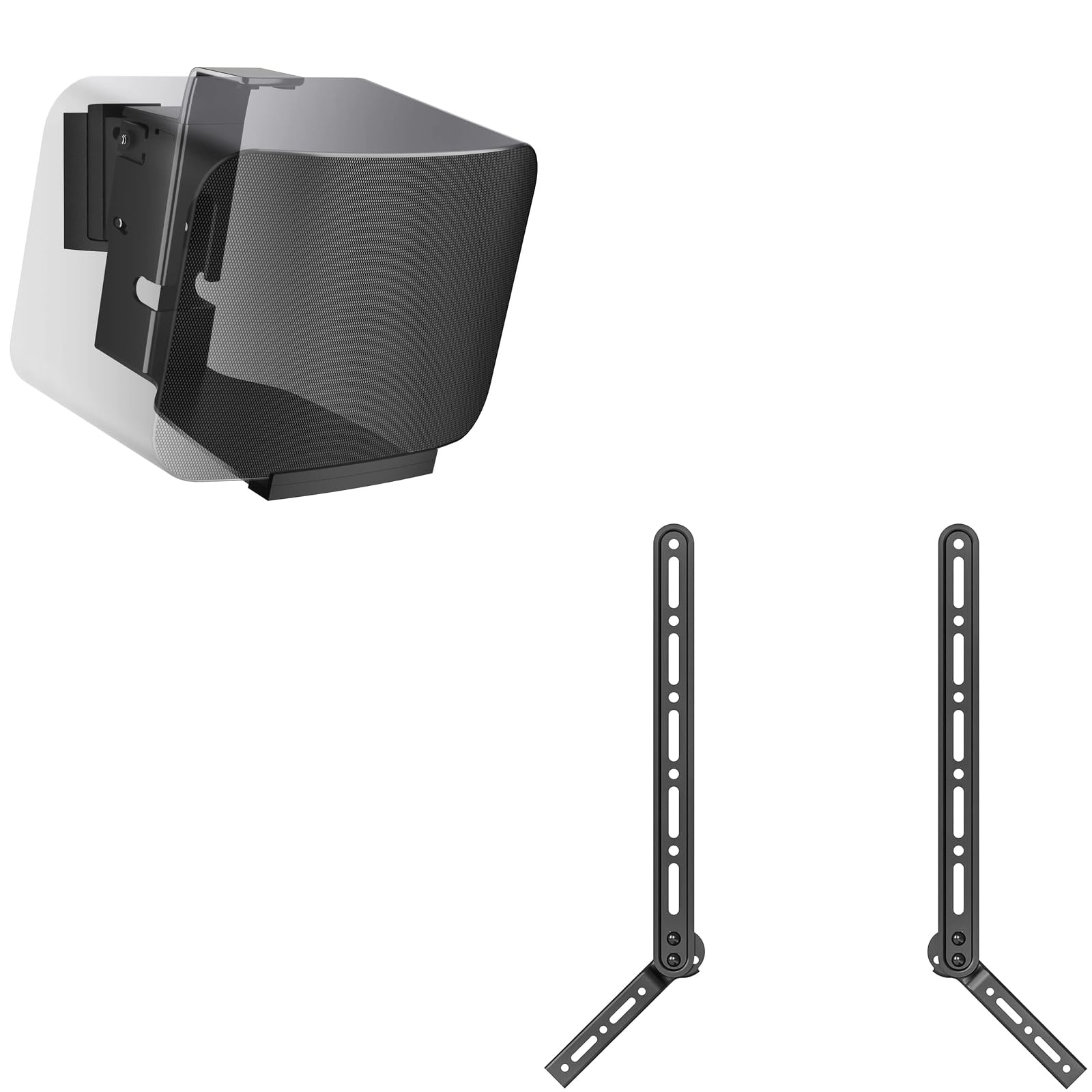 WALI Soundbar Mount Bracket for 23 to 65 Inch TVs + Speaker Wall Mount for SONOS Play 5 Gen2