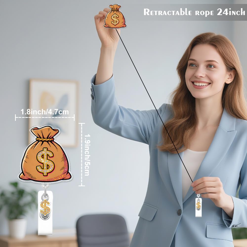 Uroczy kołowrotek do torby na pieniądze na dowód osobisty, zabawna torba dolarowa, chowana pielęgniarka, krokodylnik, kołowrotek dla kobiet, uchwyt na identyfikator do biura, szkoły, lekarzy