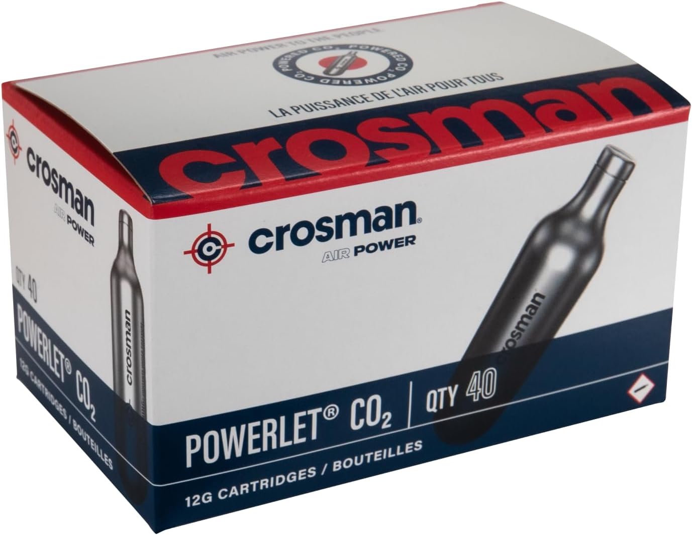 Crosman 40-Count 12-Gram CO2 Cartridges For Air Rifles And Air Pistols 23140-N, Packaging May Vary
