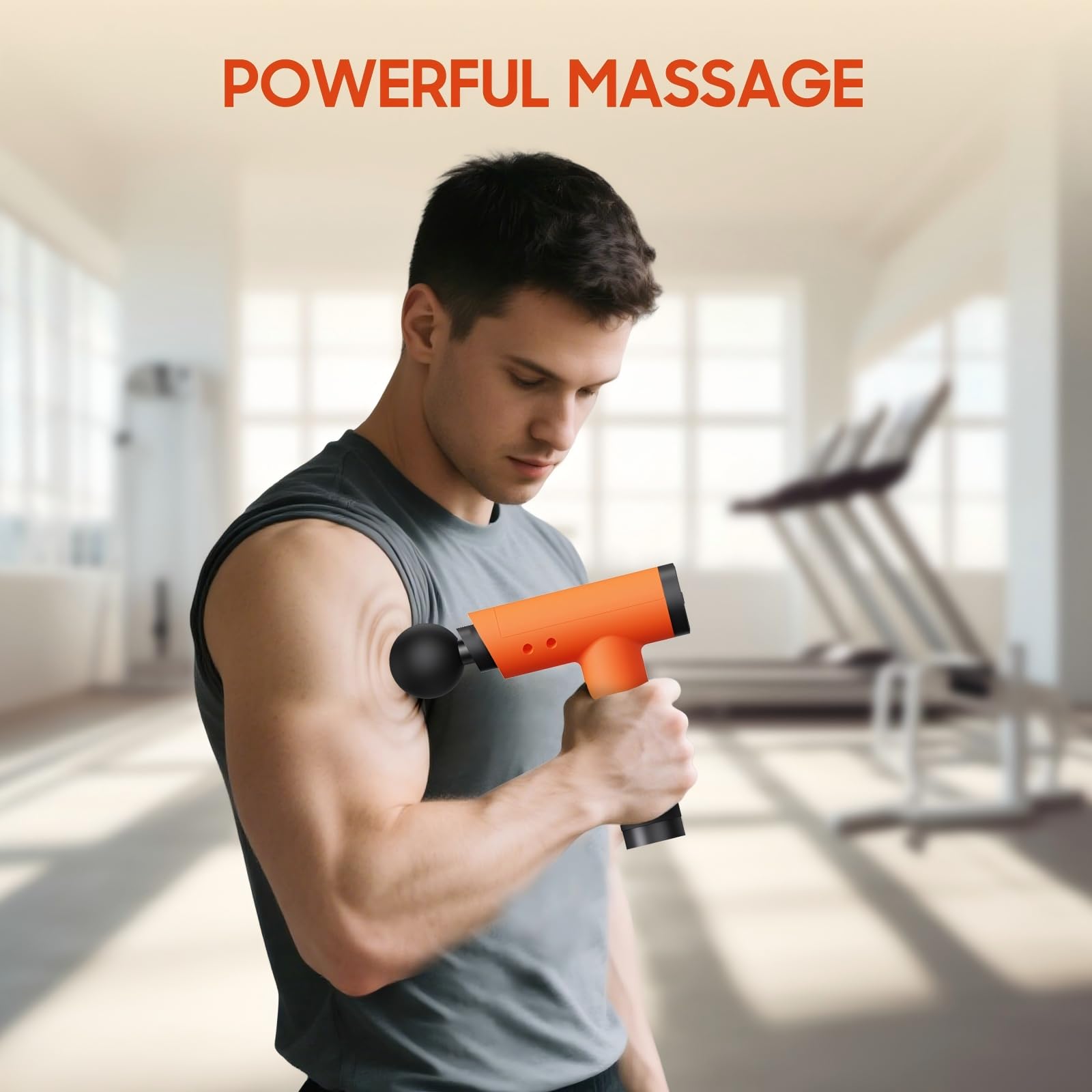 Pistola massaggiante con 9 teste e custodia per il massaggio, pistola massaggiante per tessuti profondi, silenziosa, portatile, per rilassamento muscolare