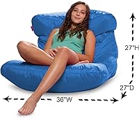 Vista 709 de Posh Creations Puf estructurado cómodo para jugar, leer y ver la televisión, Malibu Lounge, tela de lona para colorear, criaturas