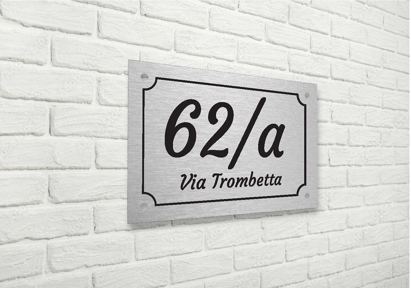 Targa Numero Civico Personalizzata Laminato Plastico