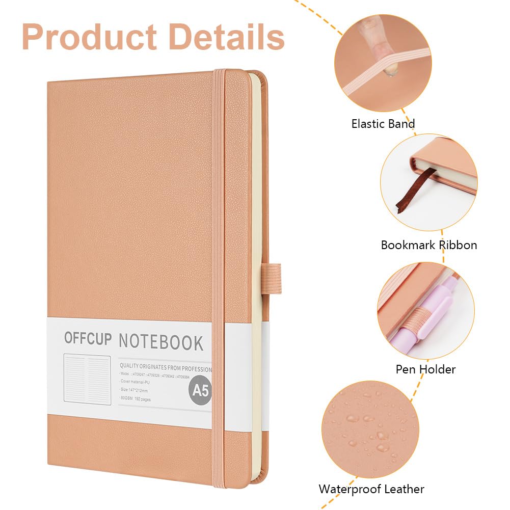 OFFCUP A5 Notebook, A5 Journal Lined Notebook with 192 Pages Premium Paper - Image 3