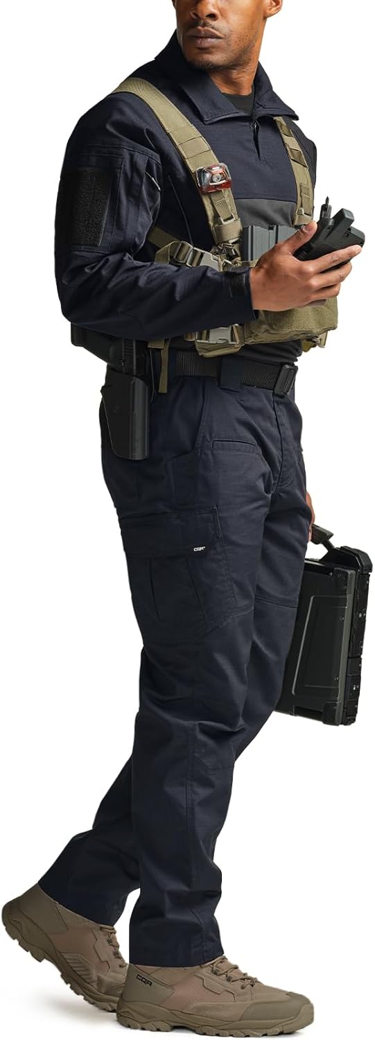 CQR Men's Tactical Pants, Water Resistant Ripstop Cargo Pants, Lightweight EDC Work Hiking Pants, Outdoor Apparel - Image 3