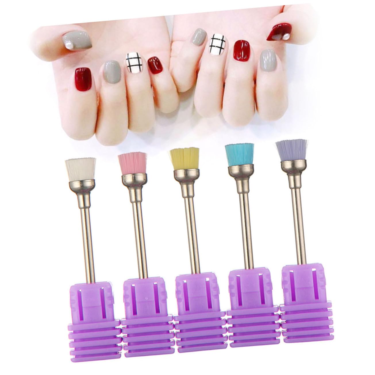 WOONEKY 15piezas Cepillo De Limpieza Para Brocas De Uñas Azul Transparente Herramienta Profesional Para Manicura y De Uñas