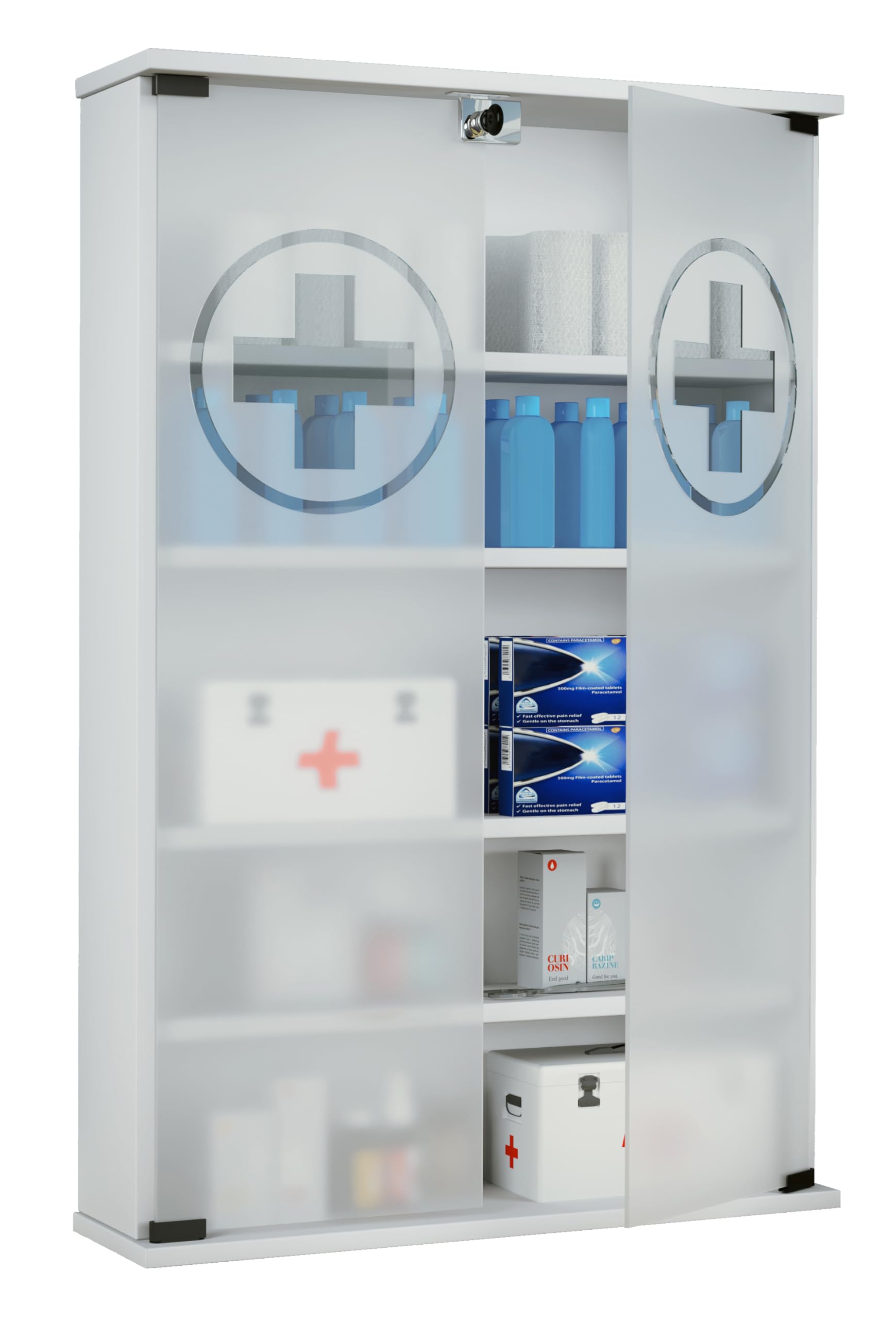 VCM Armoire à Pharmacie Armoire Murale verrouillable Janula Armoire à Pharmacie Armoire Murale verrouillable Janula Blanc