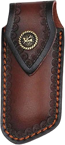 MUZZIOU Compra fundas para cuchillos, funda de cuchillo de bolsillo de 5.1 pulgadas para cinturón, funda de cuchillo de cuero para cinturón, soporte