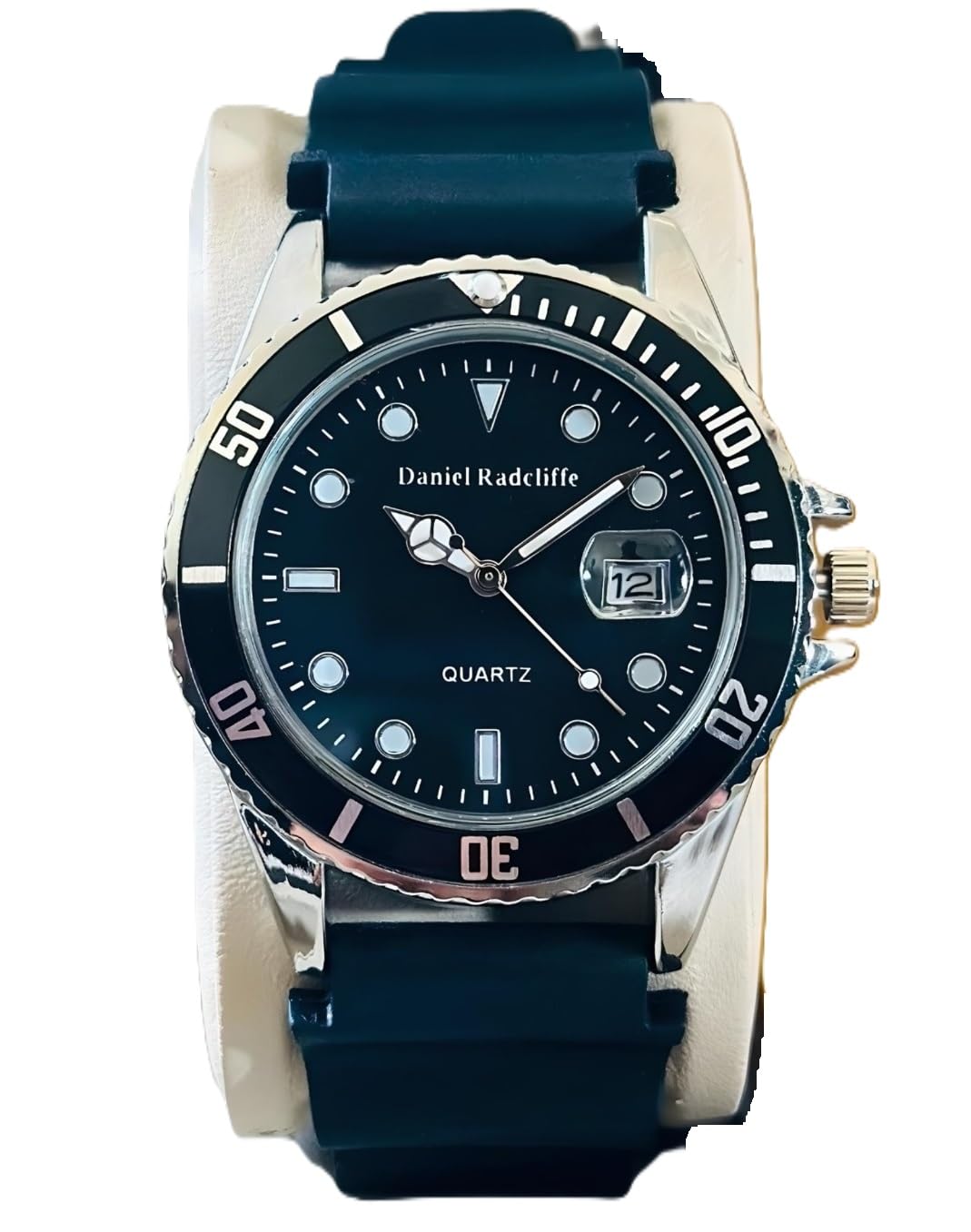 EVRGLOW Day & Date Softest Silicone Strap Analog Watch for Men & Boys (BLACK)