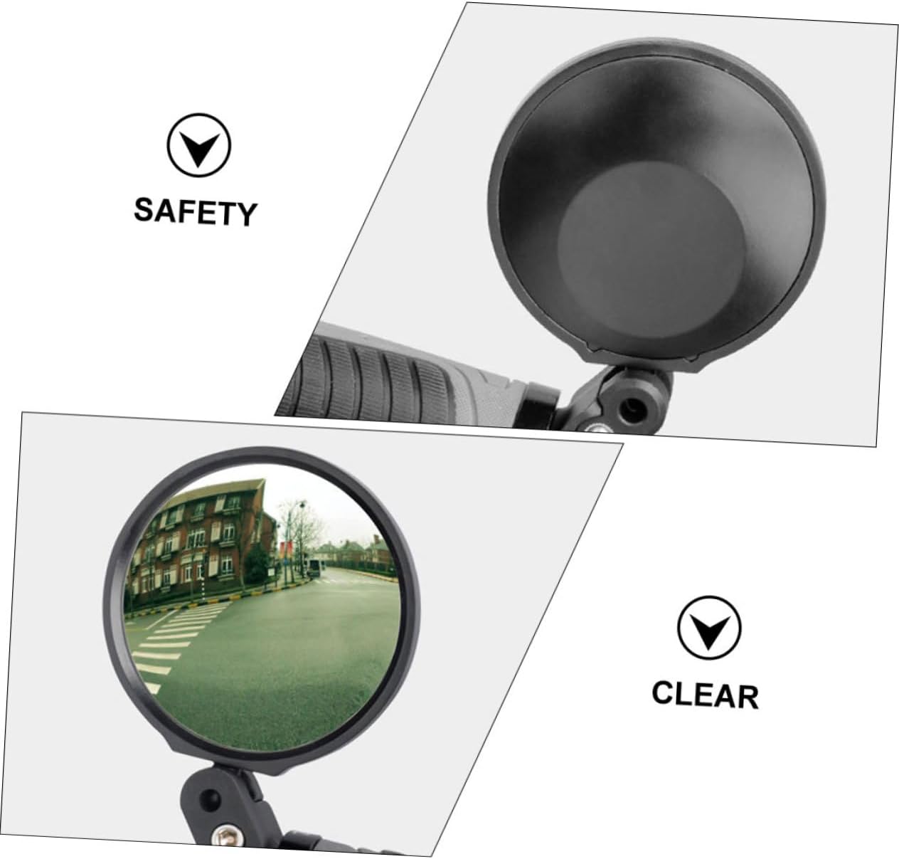 HEMOTON 4pcs Adjustable Bike Rearview Mirror Folding Convex Reflector for Mountain and Road Cycling Fits Handlebar for Enhanced Safety and