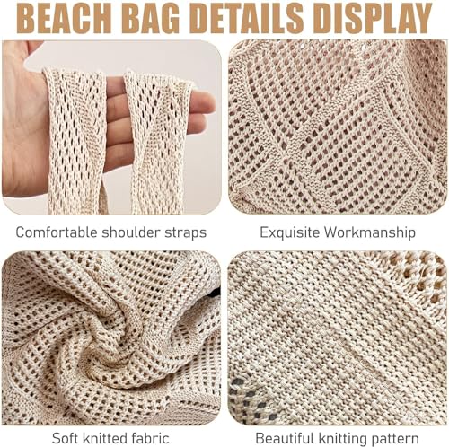 Bolso Tote de Playa con Crochet Estilo Boho para Mujer miniatura 5