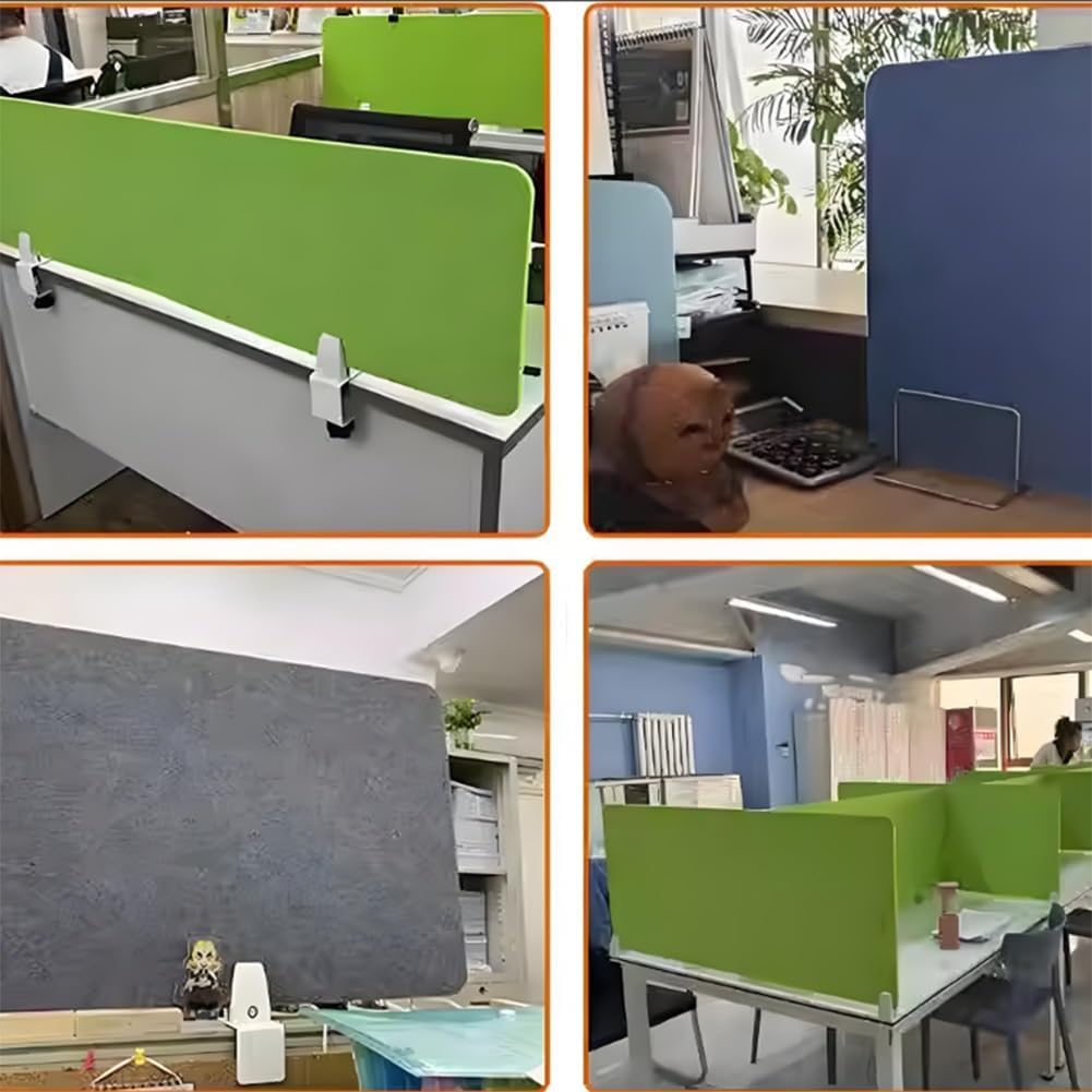Pannello acustico – Divisorio fonoassorbente per ufficio – Divisore per riduzione del rumore con morsetto per una maggiore privacy ed efficienza dello spazio di lavoro