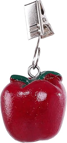 Miniatura 7 de TwoFish Home - Juego de 4 abrazaderas de resina para manteles de manzana, color rojo, paquete de 4
