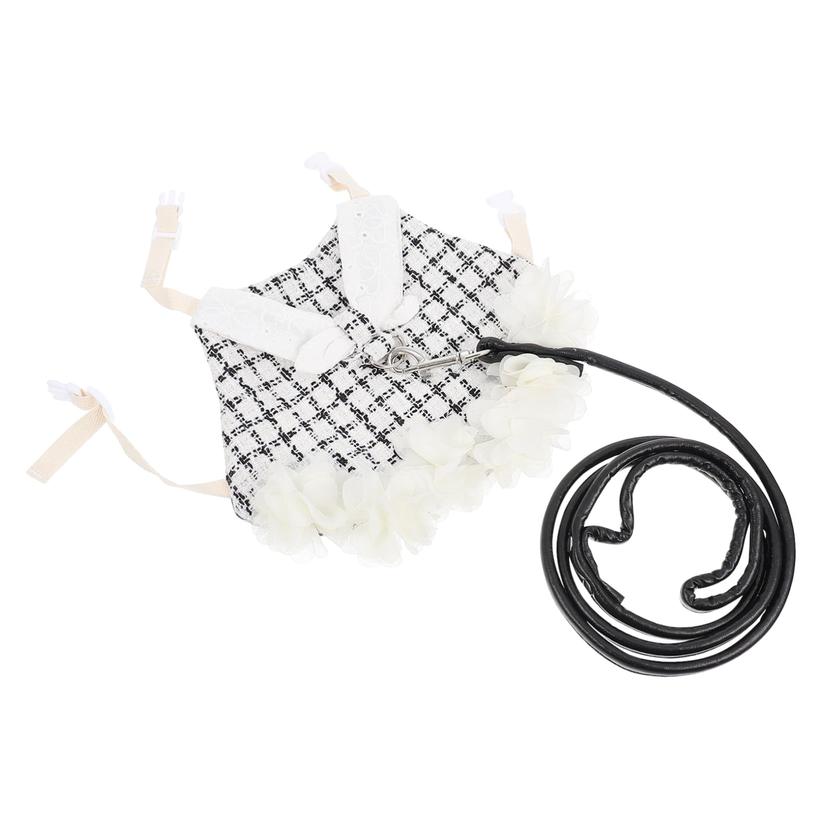 Ipetboom 3sets Imbracatura Per Coniglio Con Guinzaglio Abbigliamento Per Animali Domestici Chic Per Speciali e Passeggiate All Colore Nero