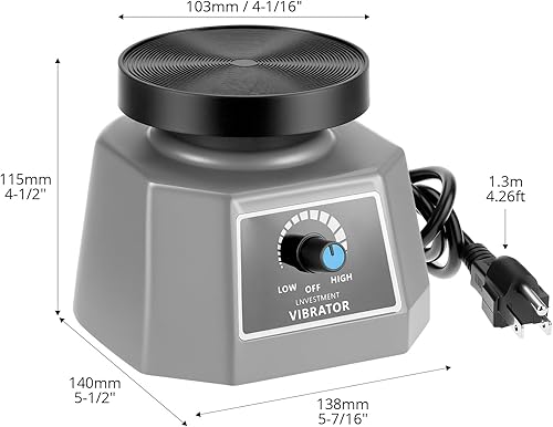 Miniatura 6 de QWORK Vibrador de laboratorio 4" - oscilador redondo de la coctelera 110V, mezcladora del yeso, para mezclar el yesoel yeso