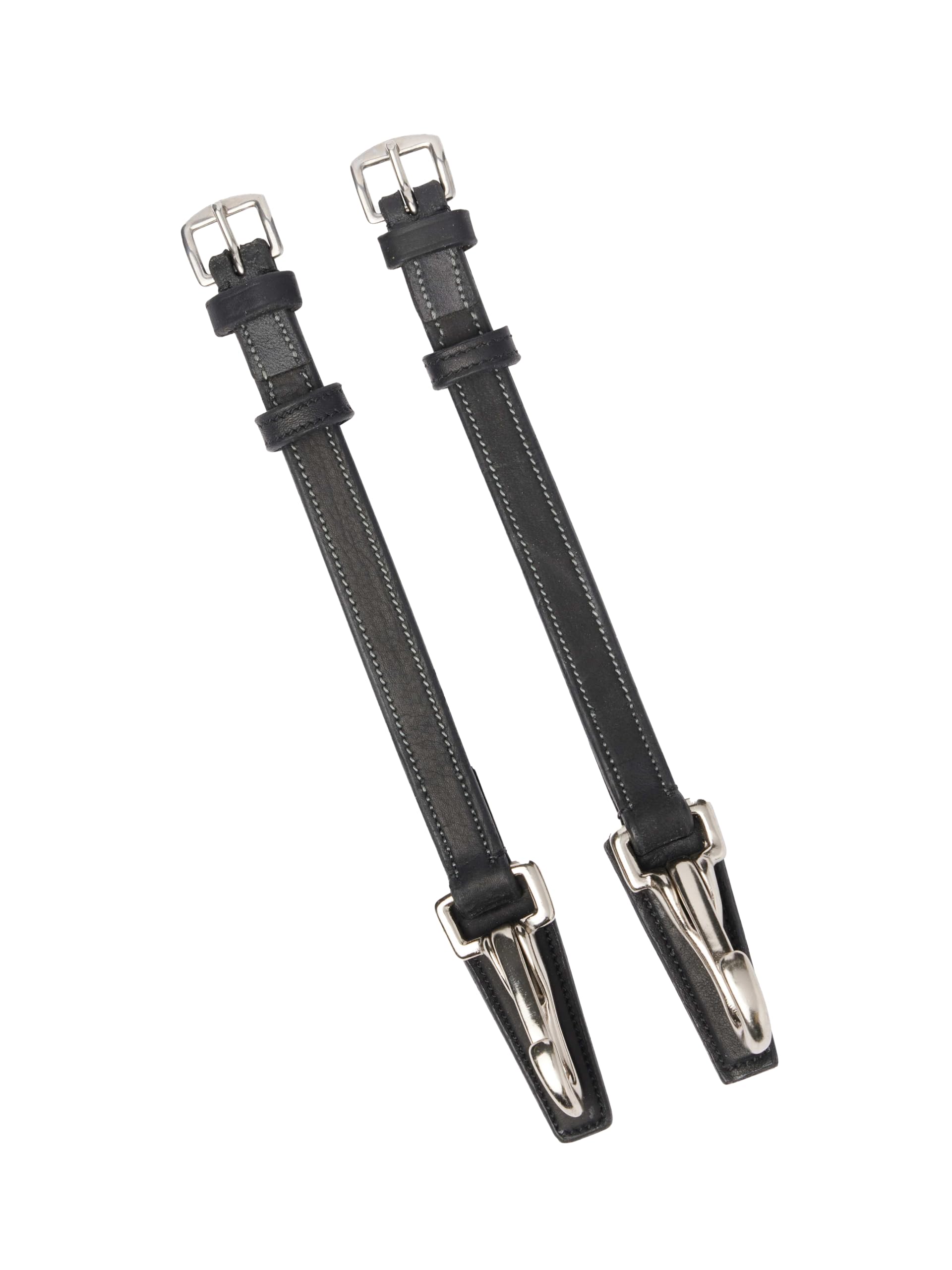 LeMieux Kudos Oiled Clip Cheek Pieces - Black/Silver - Full