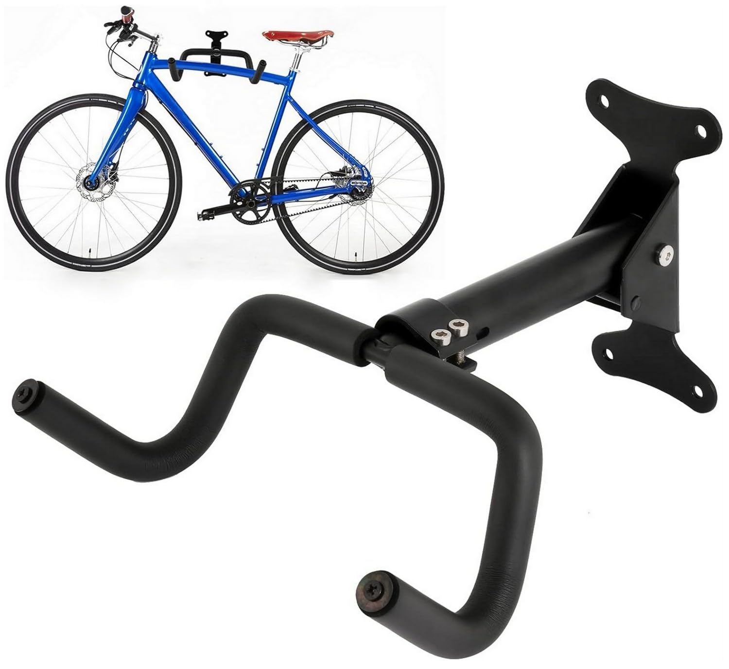 Bike Storage Rack Bicycle Wall Mount Hanger: ® Adjustable Horizontal Bike Hook Holder for Garage, Heavy Duty Indoor Foldable Bicycle Rack, Bike All Mount Rack for Home Road Bike (Style 1)