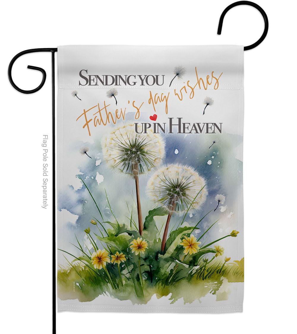 Happy Father's Day In Heaven Gartenflagge – 30,5x45,7 Cm, Doppelseitig, Blumen Mit Schmetterling