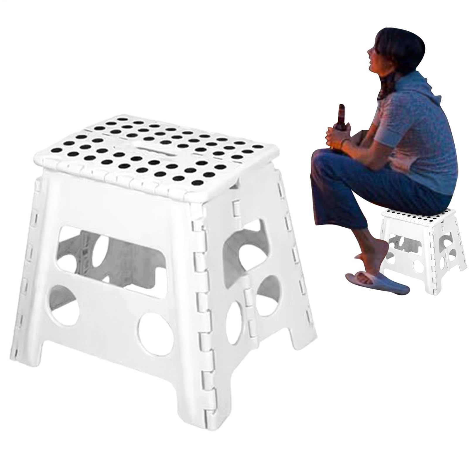 Taburete plegable con una carga máxima de hasta 150 kg asiento plegable para cocina baño salón jardín camping hogar