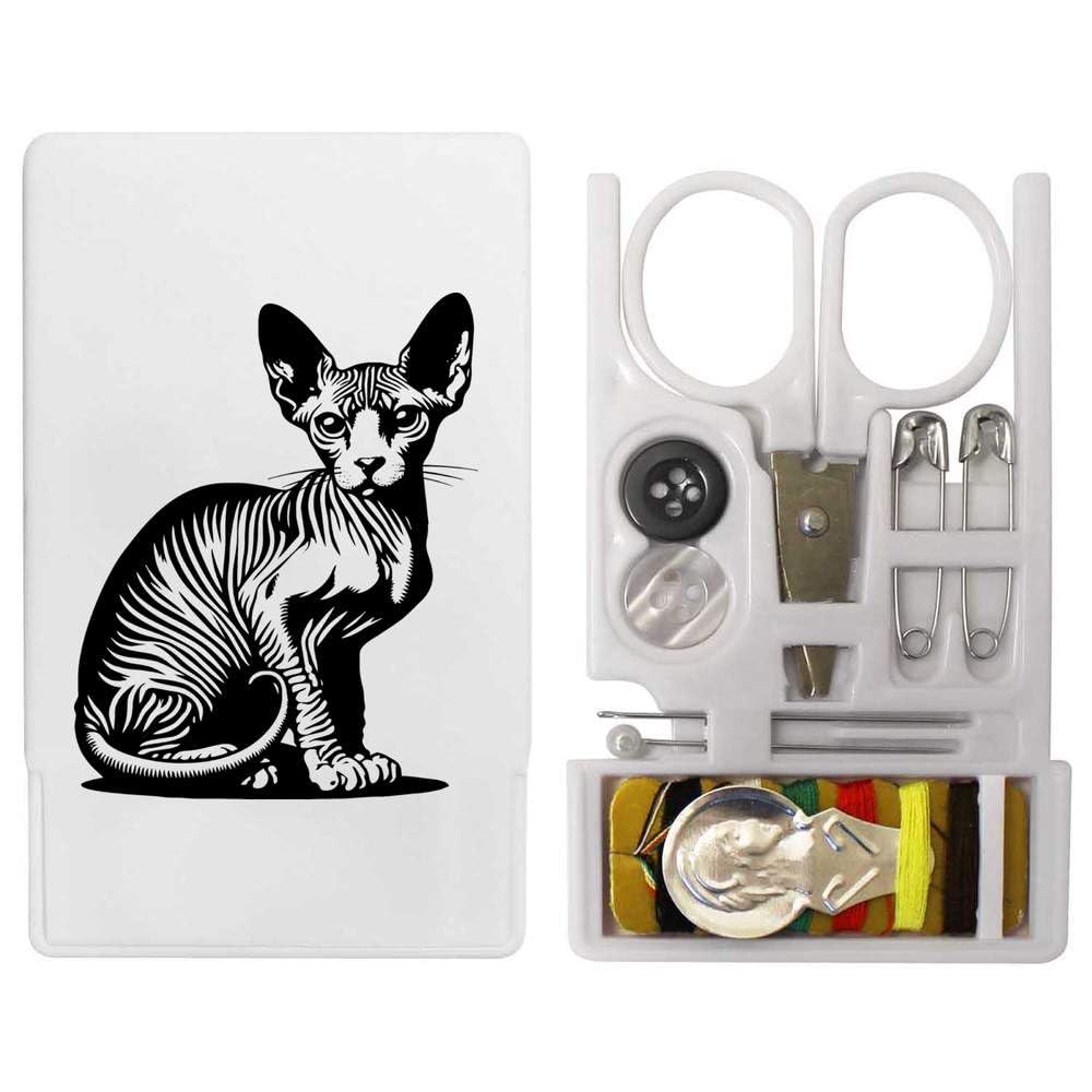 'Sphynx Cat Sitting' Mini Travel Sewing Kit (SE00038228)