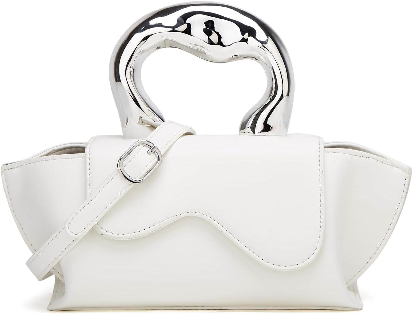 Small Silver Crossbody Satchel Y2K Evening Handbag for Women – Hobo Shoulder Tote Bag 2025
