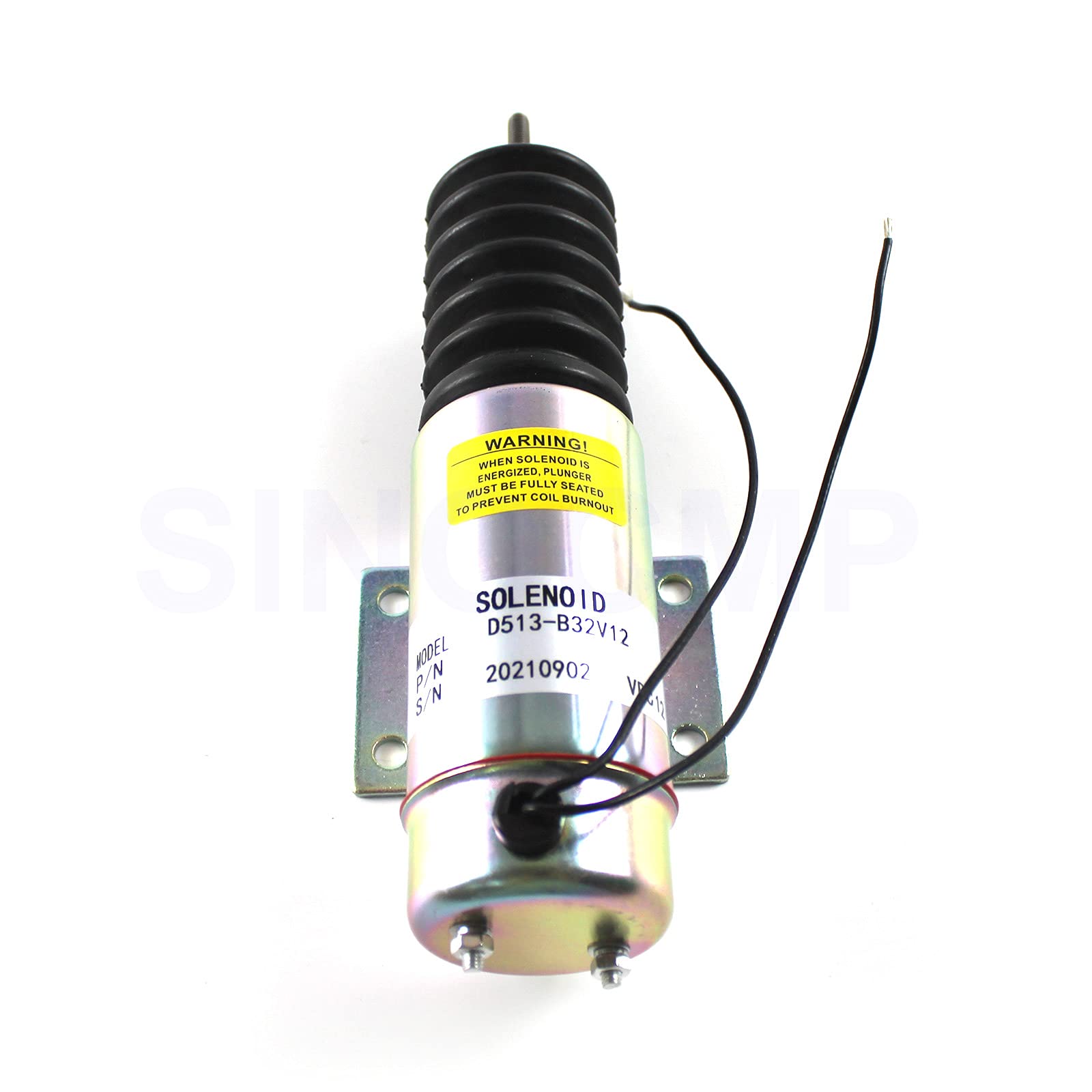 D513-B32V12 Válvula solenoide de parada 12V - SINOCMP Solenoide de parada para motor diesel Trombetta, 3 meses de garantía