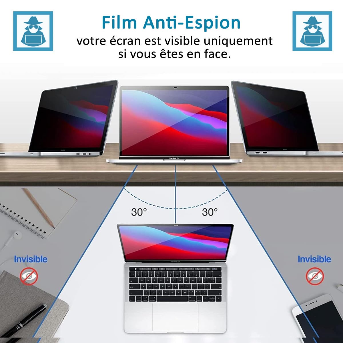 upscreen Privacy Screen Filter voor HP ProBook 450 G10 - Filter Anti-Spy, Antikras, Anti-Vingerafdruk