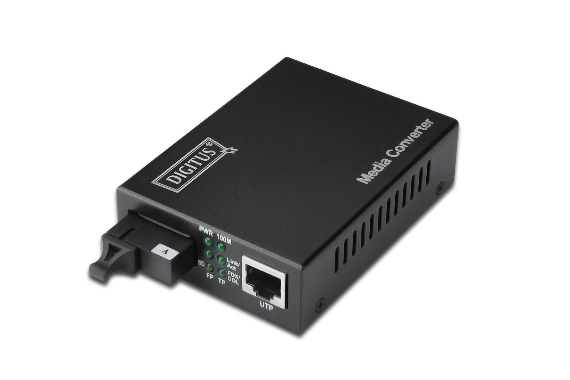 DIGITUS WDM Medienkonverter - Singlemode - Gbit Ethernet - RJ45 / SC - BiDi - Tx1310nm / Rx1550nm - Bis 20 km - Schwarz