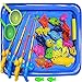 NiGHT LiONS TECH 30 Pcs Bath Toys Set Beach Toy Magnetic Fishing Toys Waterproof Floating Fish Play Sets with Blue Pool - Learning Education Toy Set for Kids