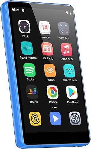 Reproductor MP3 de 80 GB con Bluetooth y WiFi, pantalla táctil de 4 pulgadas con Bluetooth, Spotify, Tienda Music, Audible, Spotify Kids, Pandora,