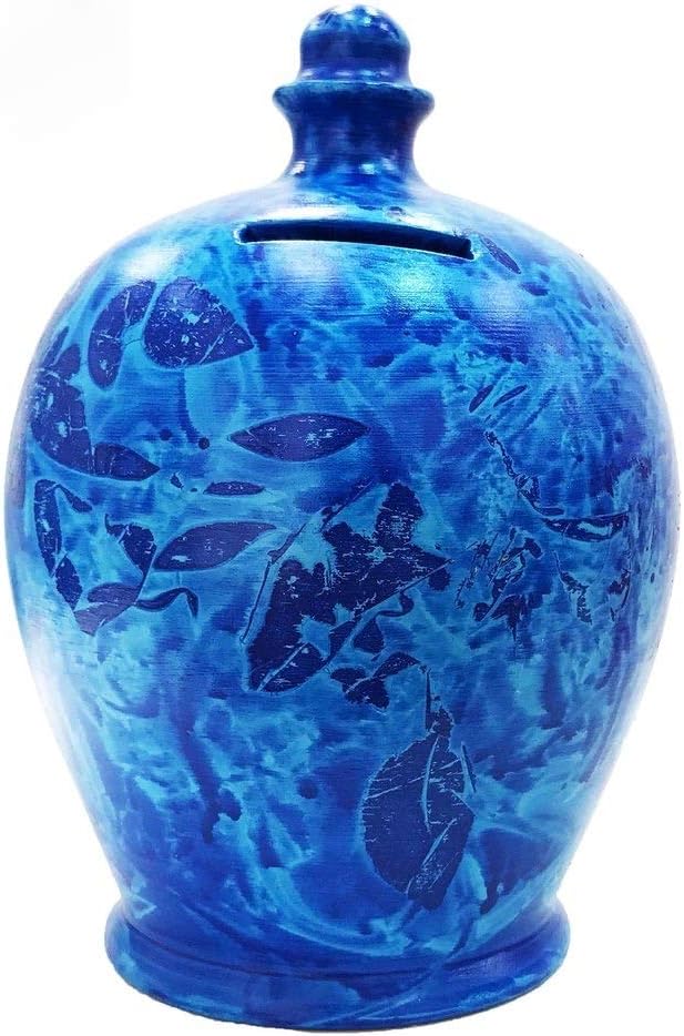 Terramundi Money Pot Charmed Blue With Pale Blue - B89