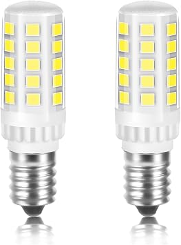 Pack of 2 E14 LED Bulbs LED Light Bulb 4 W 500 lm Cool White 6000 K Replaces 40 W Halogen Bulb E14 LED Bulb for Cooker Hood Sewing Machine Living Room Not Dimmable