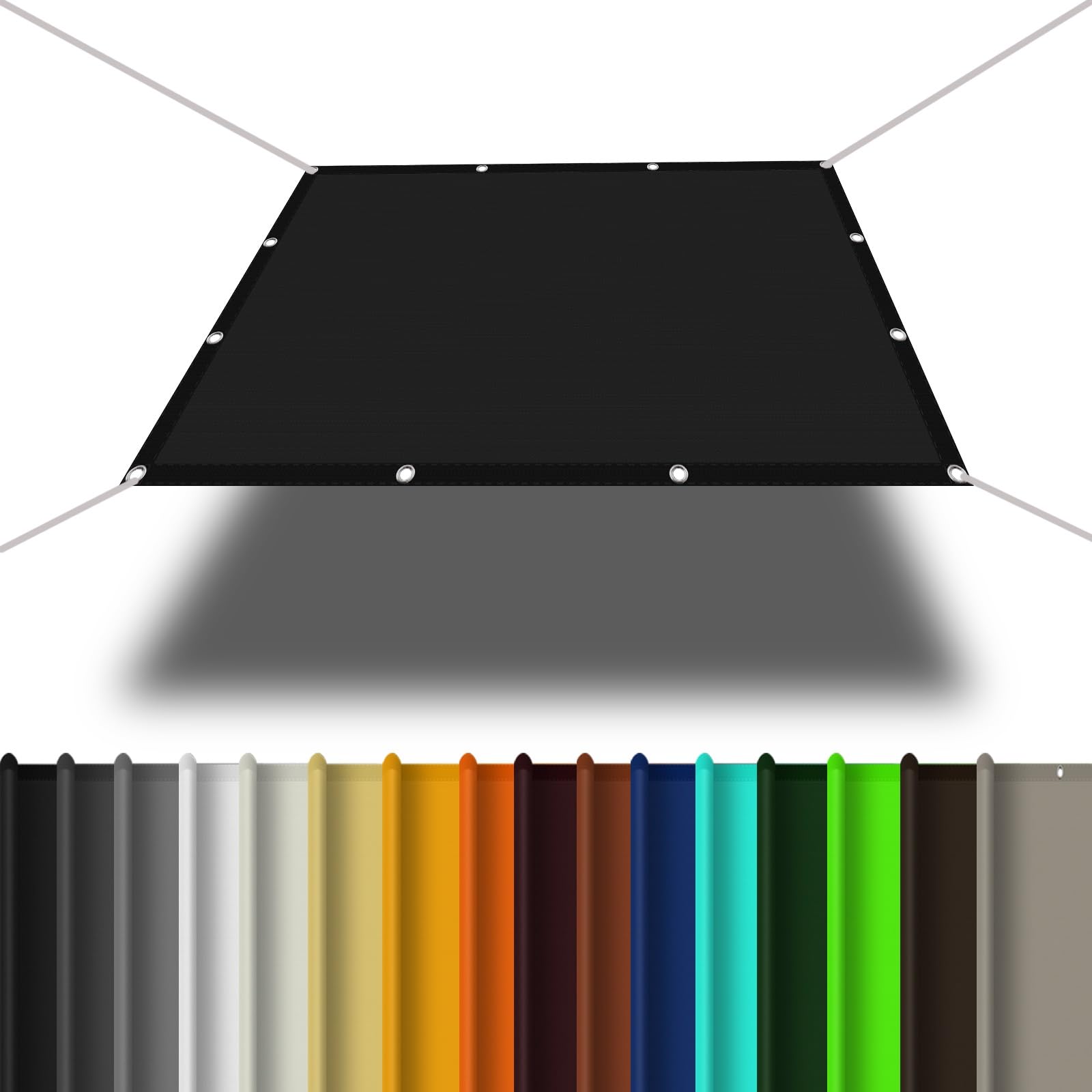 WQPMNYG Balcony 3.5 x 3.5m UV Block Sun Shade for Backyard Deck Patio Fence Black