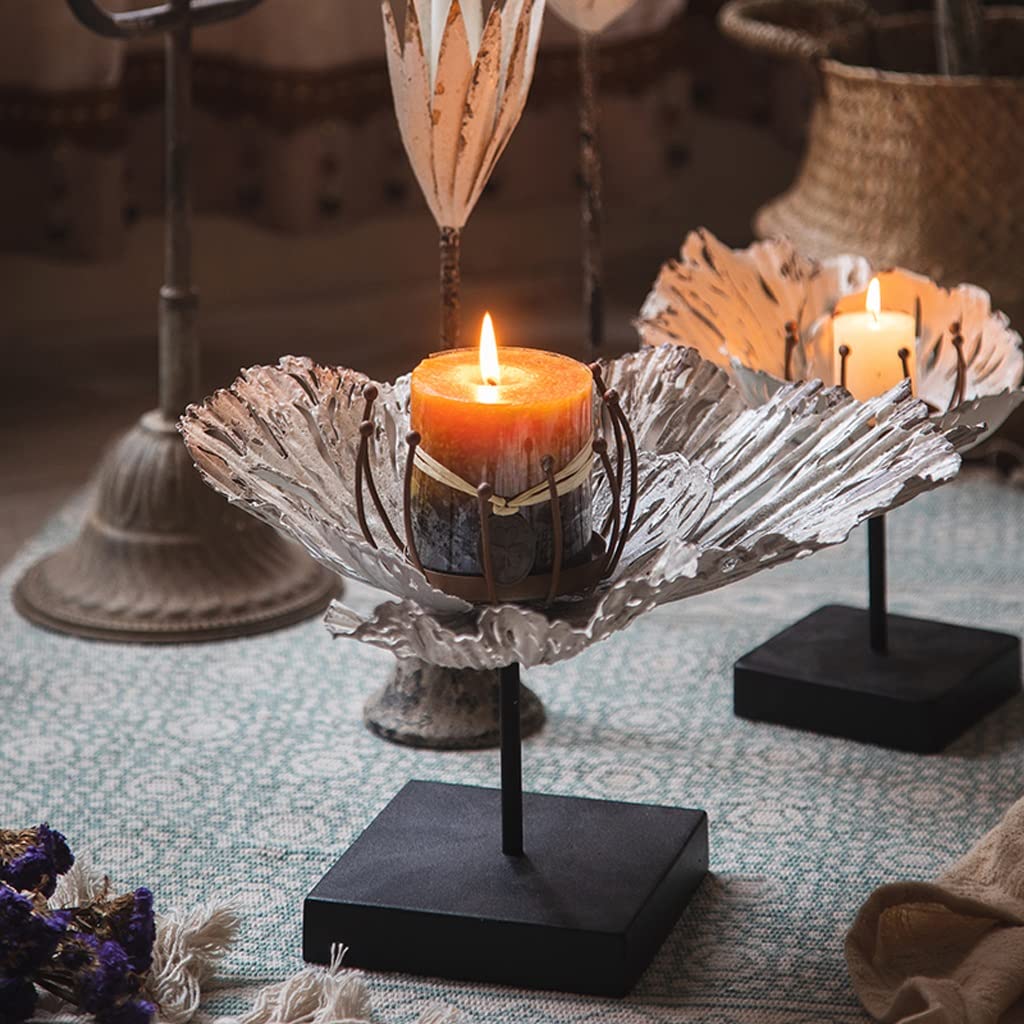 Portavelas nórdico retro de hierro forjado, adorno romántico adecuado para cena, sala de estar, cocina, restaurante, candelabros para centro de mesa