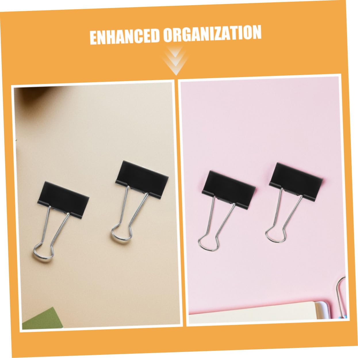 Clip Metálico para Hojas de Oficina 60 Piezas Negras para Archivadores | Metal Negro, Agarre Seguro y Uso Profesional, para Documentos y Materiales de Estudio, 41mm