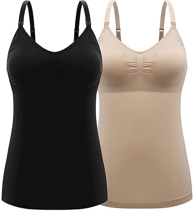 EOWO 2PC Seamless Mid Thigh Bodysuit Nursing Underwear