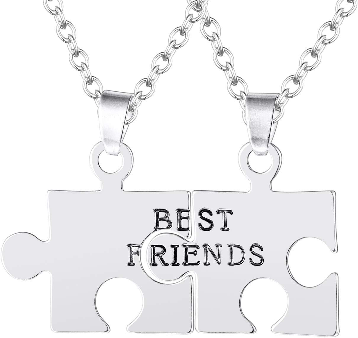 FJ 2 BFF Best Friends Necklaces Puzzle Friendship Necklace for 2