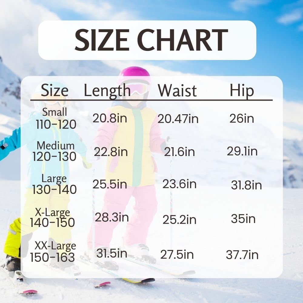 Pantaloni termici impermeabili per ragazzi e ragazze, pantaloni da neve invernali, pantaloni cargo imbottiti, pantaloni da sci softshell, per bambini