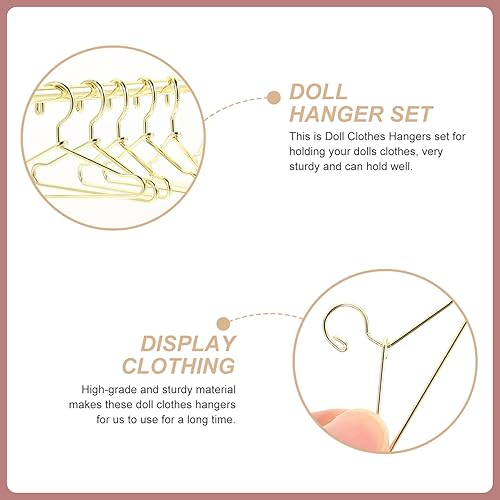 Miniatura 7 de Toddmomy 1 juego de mini perchero para muñecas, mini colgador de ropa para muñecas con perchas de metal en miniatura para muñecas, armario de