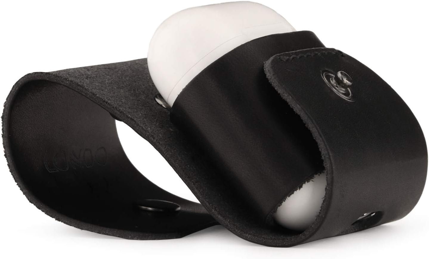 LONDO Genuine Leather Case Compatible with Apple AirPods, Black - Image 5